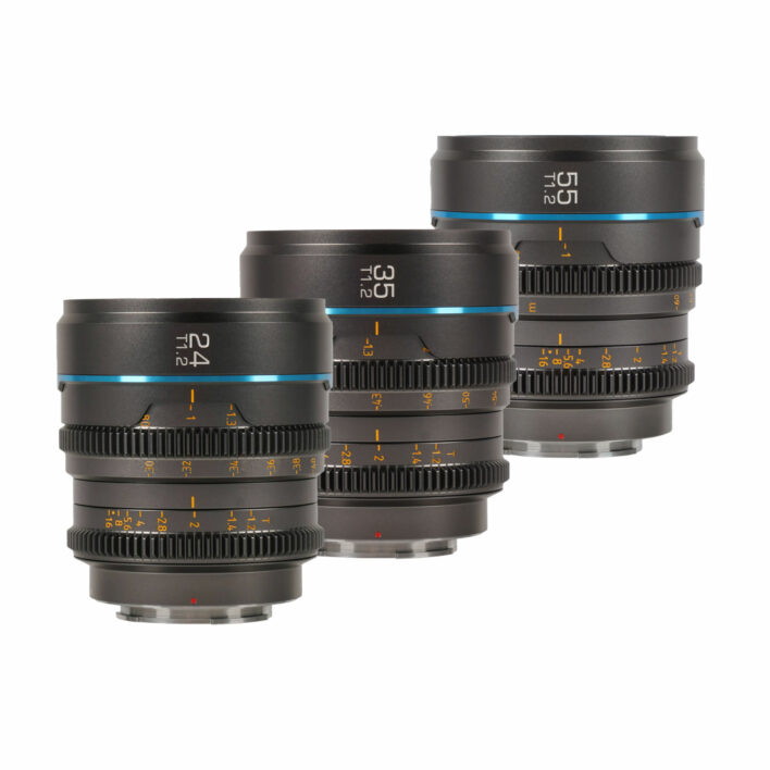 Sirui Nightwalker T1.2 S35 Cine Lens Set for Sony E Mount – Gun Metal Gray APSC/S35/MFT | Sirui Australia |